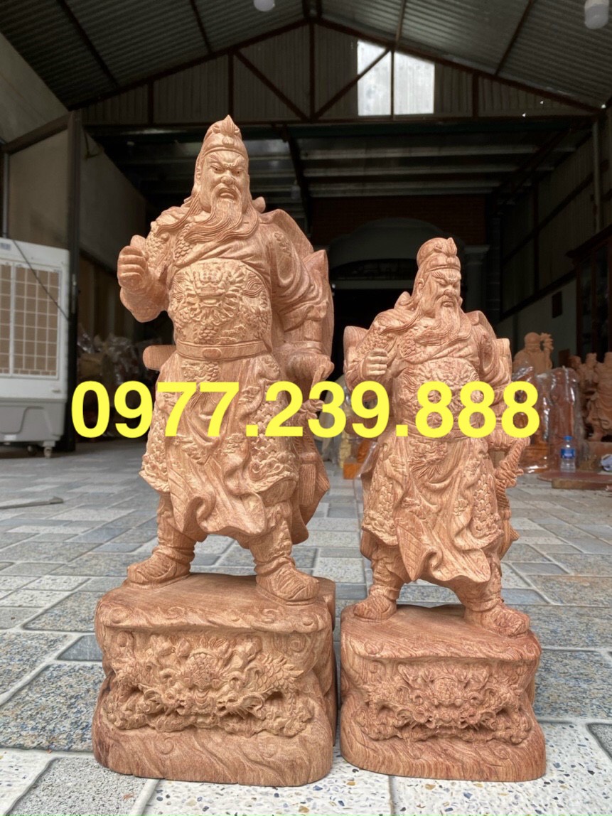 Quan công gỗ hương đá 30cm