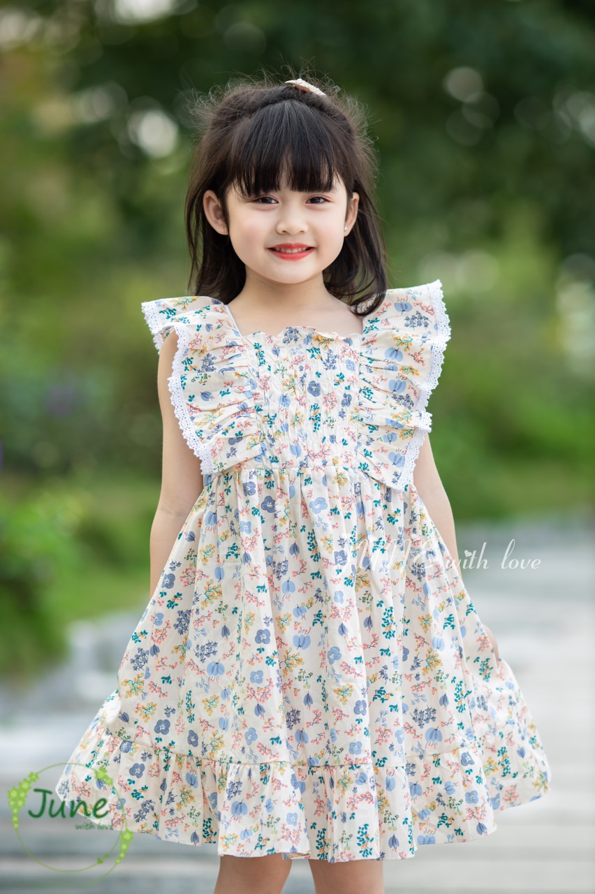 Váy xòe phối ren cho bé 1-10 tuổi