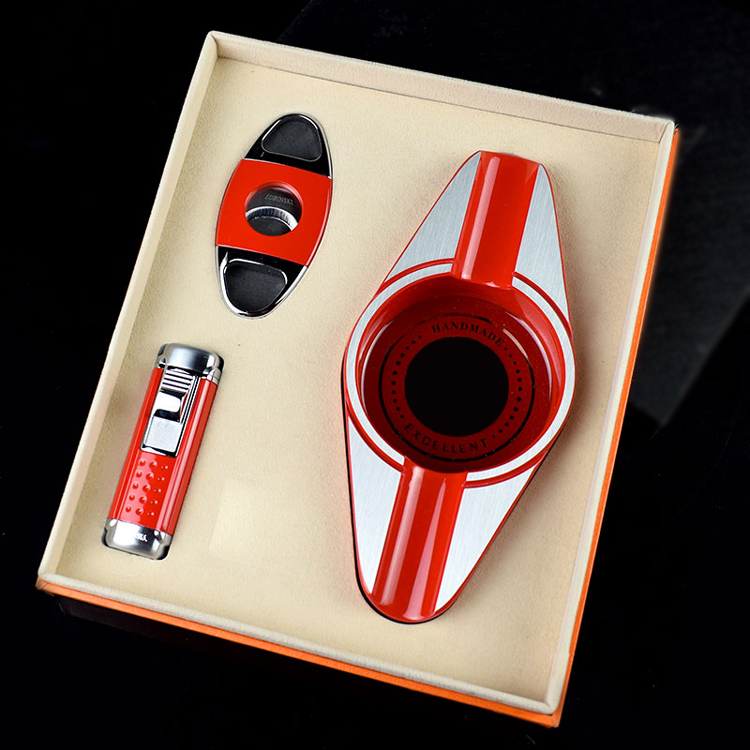 Bộ Set Xì Gà 3 Món Bật Lửa Dao Cắt Gạt Tàn Xì Gà T310