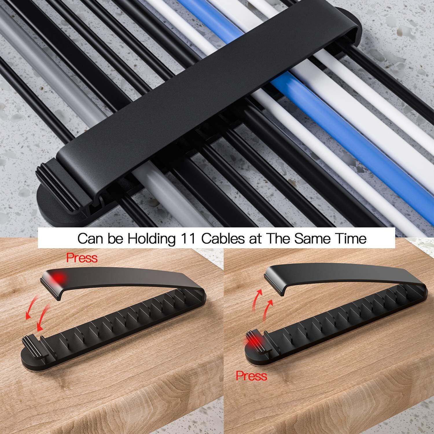 Kẹp Cáp, Bộ 3 Gói Quản lý Cáp Sạc Bộ Tổ chức Cáp để Sắp xếp Dây Cáp Điện thoại Điện thoại Văn phòng Tại nhà, Giá đỡ Dây Tự dính