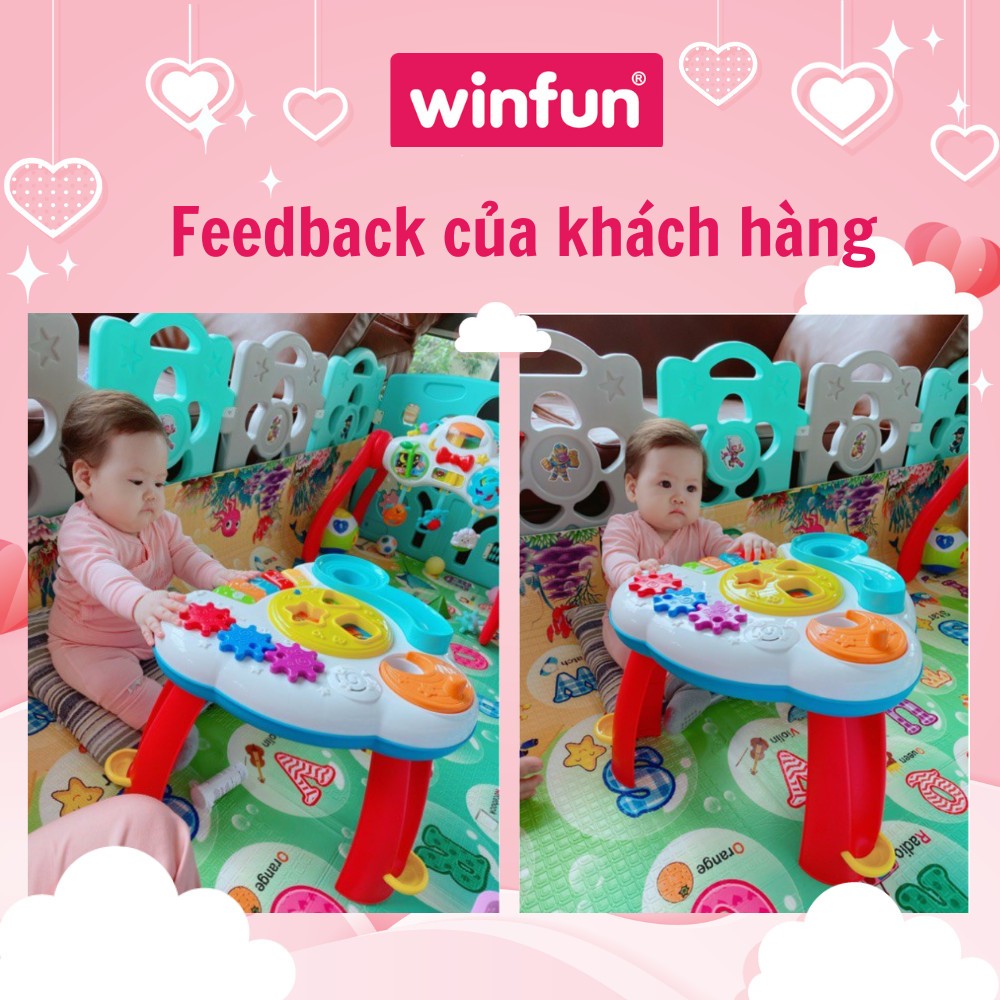 Đồ chơi Bàn nhạc tập đứng cho bé kiêm đập bóng vui nhộn, thả hình khối luyện tư duy có đèn nhạc Winfun 0812