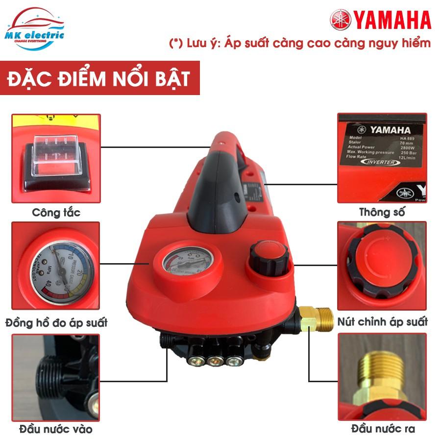 Máy rửa xe mini I Máy rửa xe cao áp YA.MA.HA 3500W HA889A - Có nút chỉnh áp suất + van xả khí