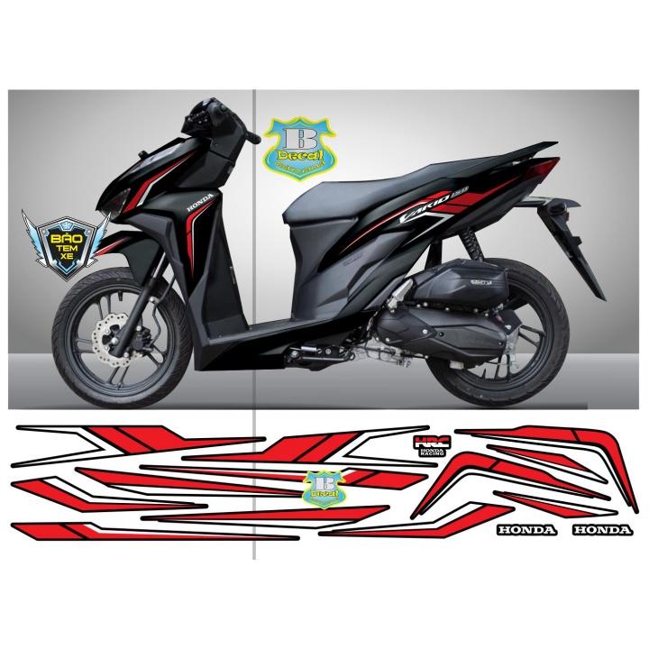 Tem rời dán xe vario 150 đỏ đen nhám - Bi Decal