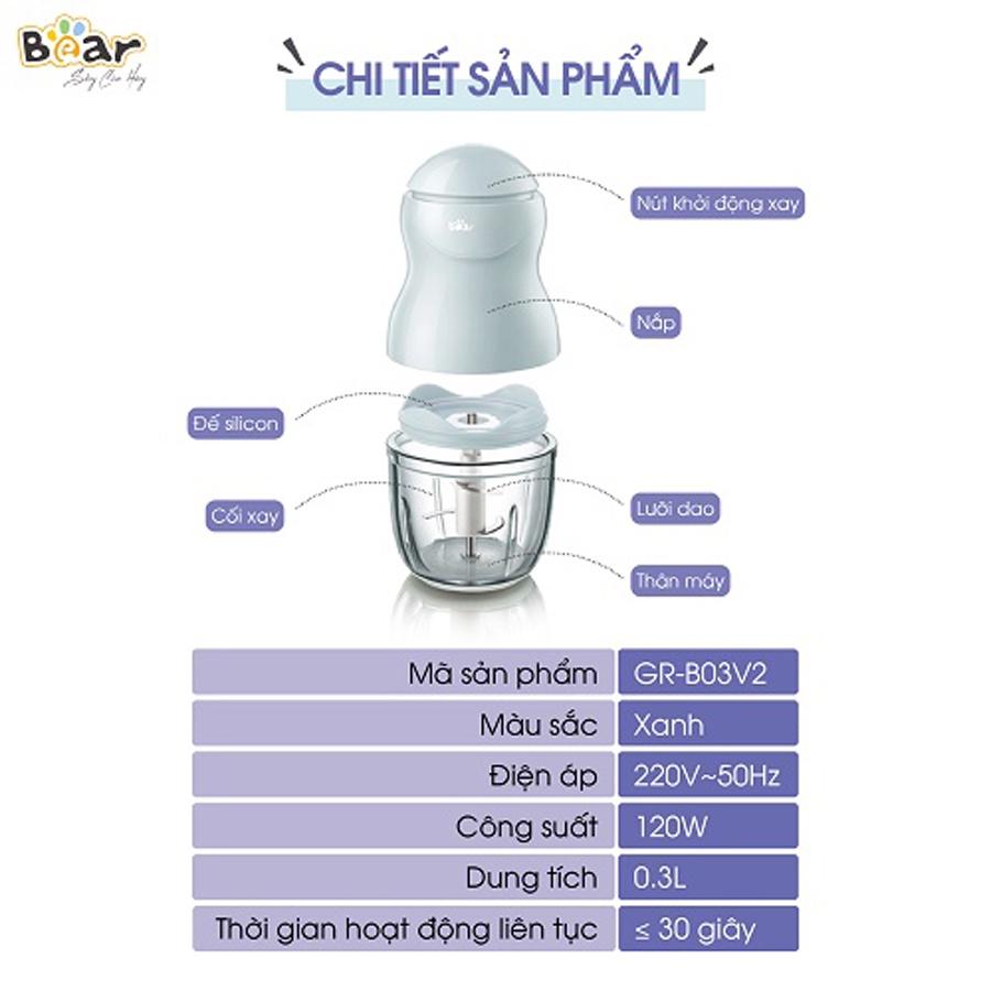 Máy xay thịt mini cho bé ăn dặm Bear 0.3L-0.6L thiết kế nhỏ gọn tiện dụng, Anh Lam Store - Hàng nhập khẩu