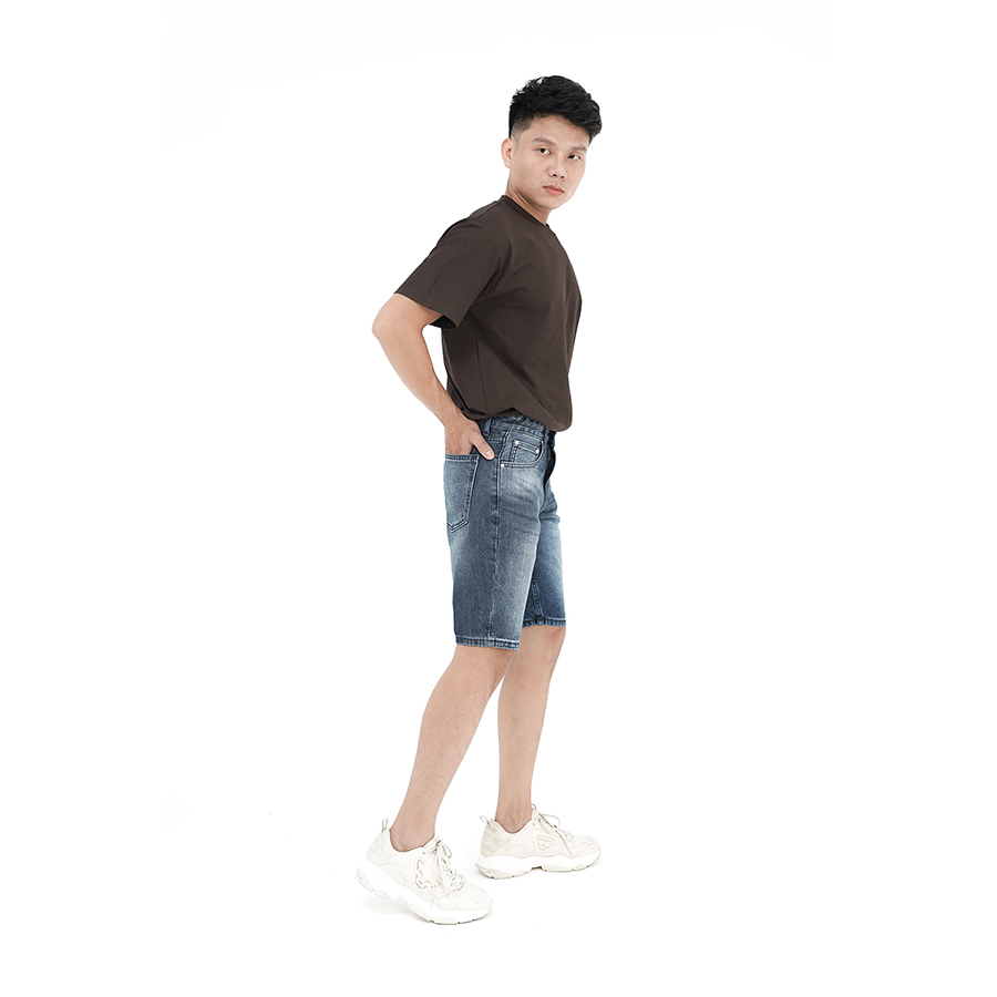 Quần Short Jeans Nam Cao Cấp HUNTER X-RAYS Form Slimfit Cotton Xanh Cá Tính S43