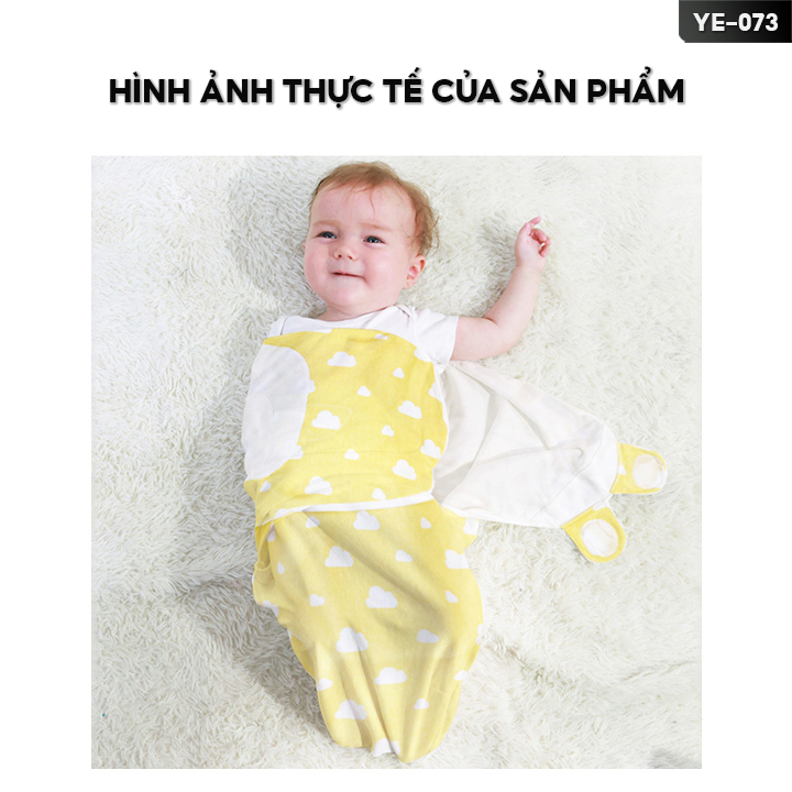 Khăn Quấn Bé Sơ Sinh Chất Liệu Cotton 100% Giúp Bé Ngủ Ngon Hơn Nhiều Màu Nhiều Mẫu YE-073