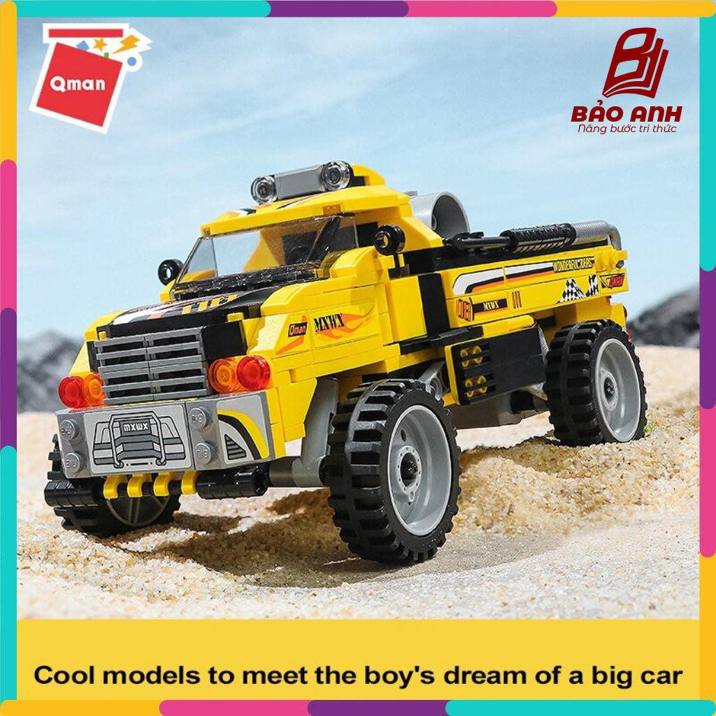 Bộ Đồ Chơi Xếp Hình Thông Minh Qman 42108 Xe Đầu Kéo 3 Trong 1 Chạy Dây Cót 622 Mảnh Ghép Cho Trẻ Từ 6 Tuổi
