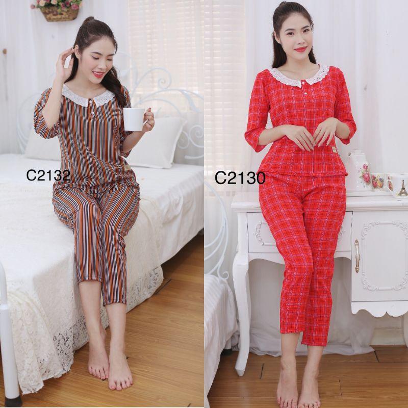 Quần áo đồ bộ cổ phối ren cao câp