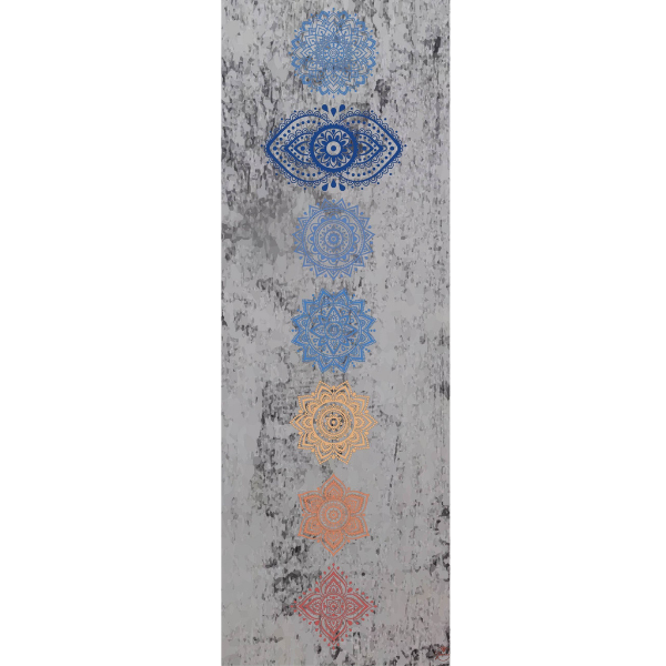 Thảm tập yoga chính hãng Yvonne, Chakra Vintage (TẶNG KÈM 3 PHẦN QUÀ), dày 6mm bề mặt nhám, siêu bám, chống trơn trượt, ưa mồ hôi