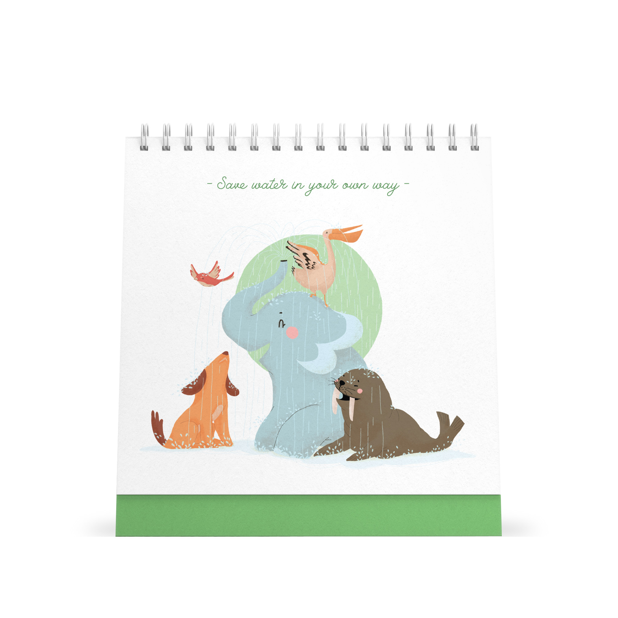 Lịch bàn vuông giấy mỹ thuật SDstationery 2021 Live Green (sống xanh) 20x20 cm