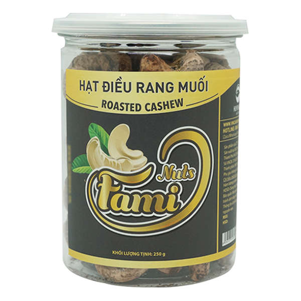 Hạt Điều Rang Muối Vỏ Lụa Hũ Nắp Nhôm Fami (250g)