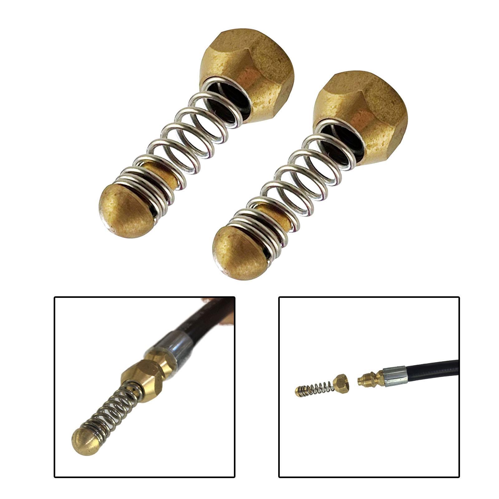 2 Pieces Sewer Jetting Pipe Nozzle with Spring for Pressure Washer Tool