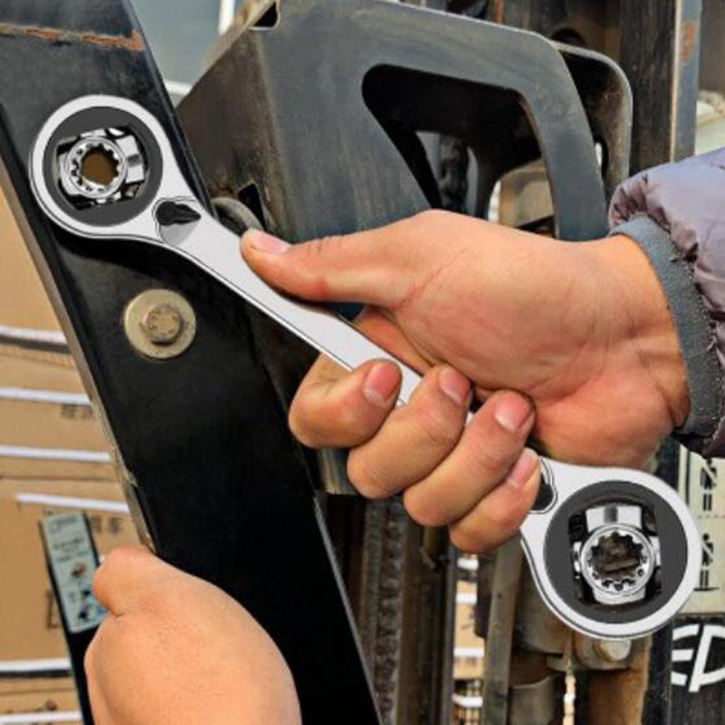 6-14mm Double End Ratchet Wrench Metric Ratcheting Combination Spanner Tool