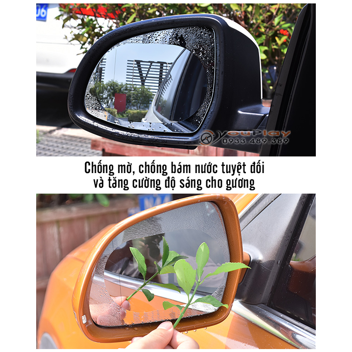 Bộ miếng dán chống bám nước trên gương và kính ô tô