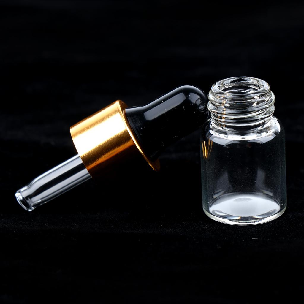 40 Pcs 1ml 2ml Clear Glass Empty Essential Oil Dropper Bottles Vials Container