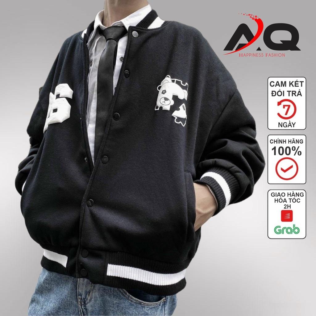 Áo khoác bomber Nỉ️Áo bomber Cardigan cài nút Cotton cao cấp trần bông dày mịn form Unisex nam nữ 45-65kg