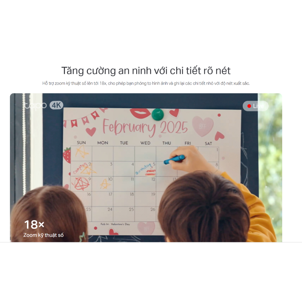 CAMERA WIFI TRONG NHÀ TAPO C260 8MP - HỖ TRỢ THU PHÓNG, XOAY 360 ĐỘ, ĐÀM THOẠI HAI CHIỀU, NHẬN DIỆN GƯƠNG MẶT, CẢNH BÁO