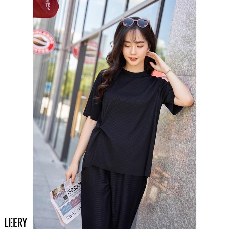 Bộ đồ nữ dáng rộng chất vải đẹp dày dặn đứng form bộ quần áo mặc hàng ngày Hàn Quốc SET-01