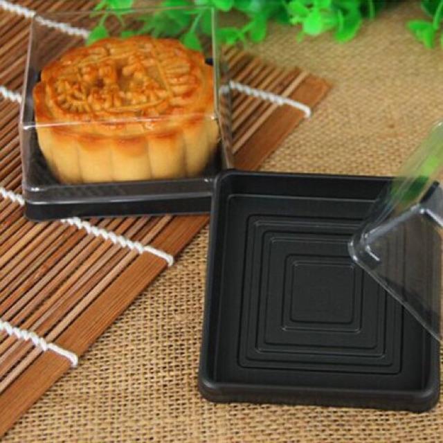 Bộ 50 hộp nhựa đựng bánh đế đen 100gr