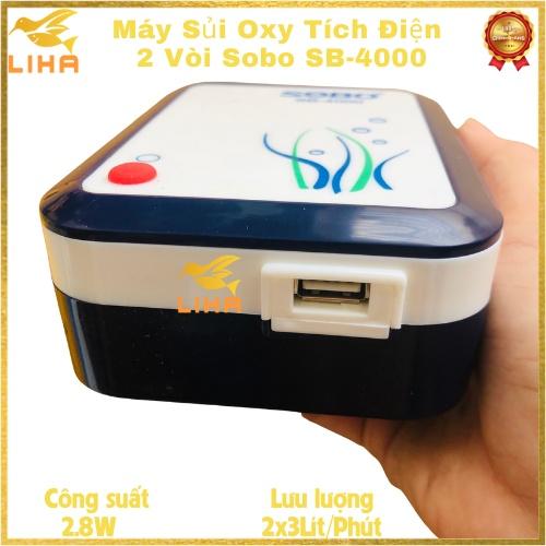 Máy Sủi Oxy Tích Điện 2 Vòi Sobo SB-3000, SB-4000 (2.8W - 2x3Lít/Phút) - Máy Sủi Oxy 2 Vòi Sobo Tích Điện