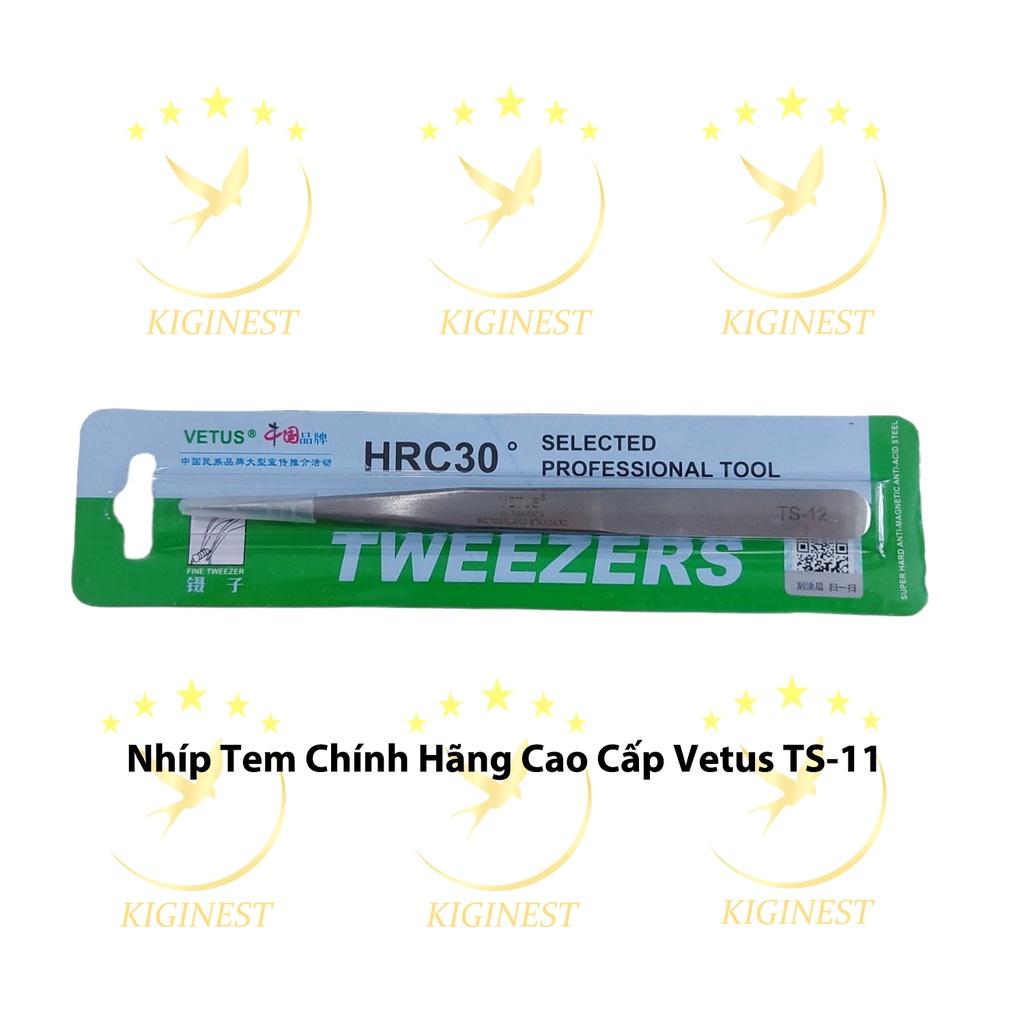 NHÍP VETUS TS11 TEM CHÍNH HÃNG CAO CẤP NHẶT LÔNG YẾN, NỐI MI, GẮP LINH KIỆN - ĐẦU NHỌN ĐỀU, CẠNH BO