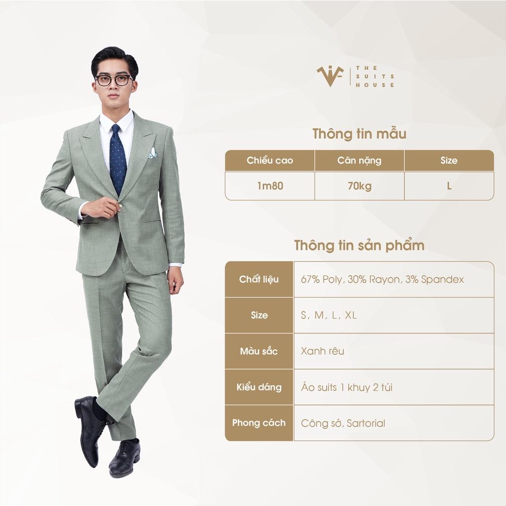 Bộ vest nam xanh rêu 1 khuy 2 túi, suits sartorial The Suits House