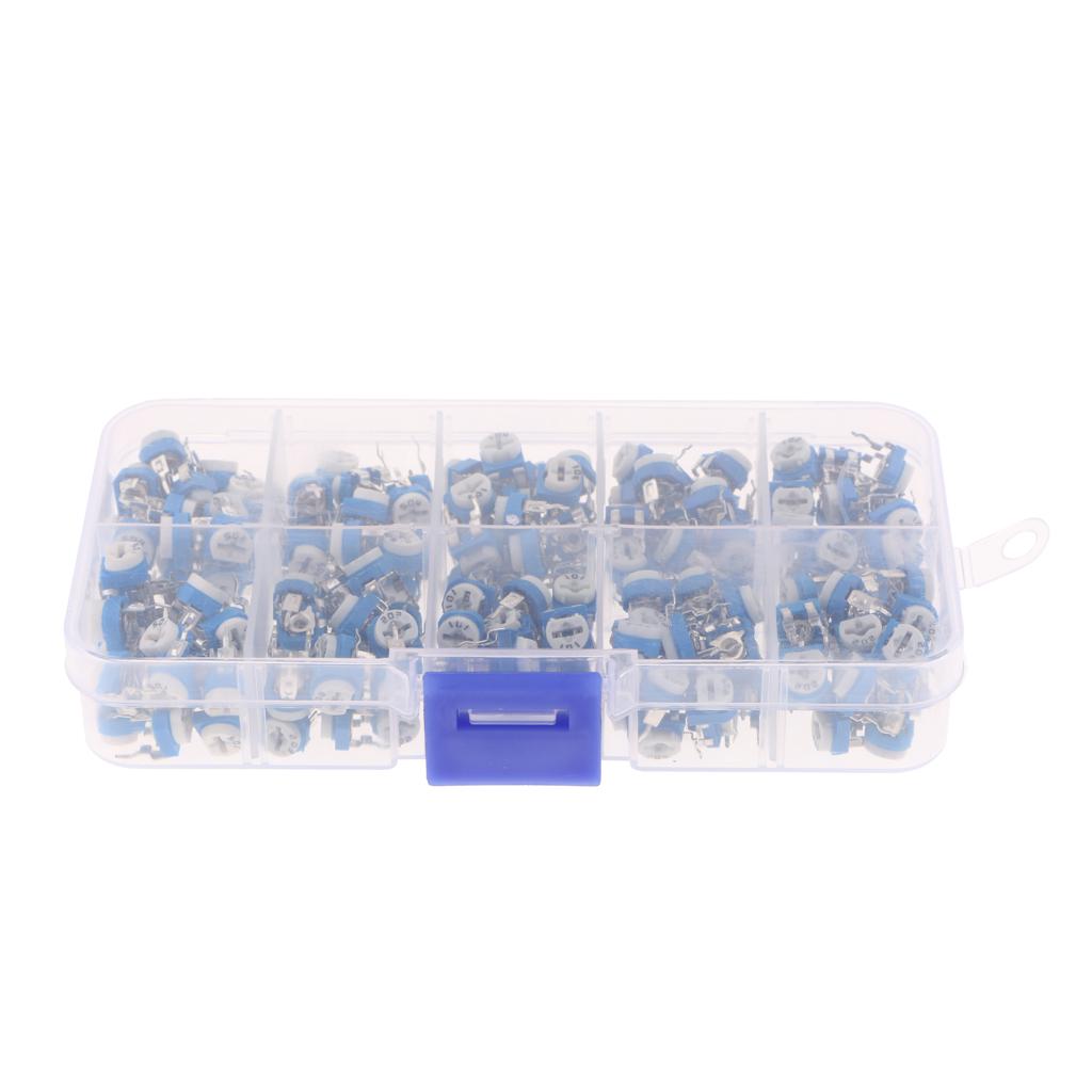 Phép Màu Sáng 200 Miếng 10 Giá Trị Chiết Áp Trimpot Biến Trở Assortment Bộ
