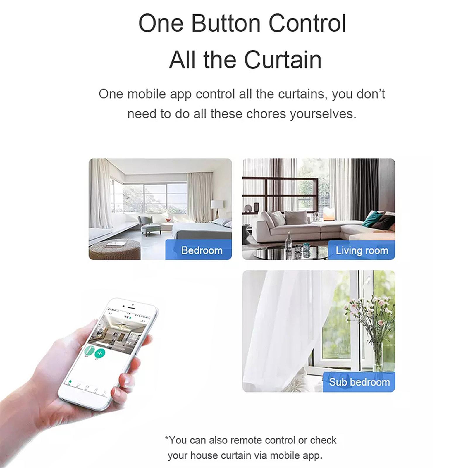 Tuya Smart Zigbee Electric Curtain Motor Auto Motorized Curtain Status Track Timing APP Remote Control Compatible with Amazon Alexa Google Home For Vioce Control Smart Home Automation