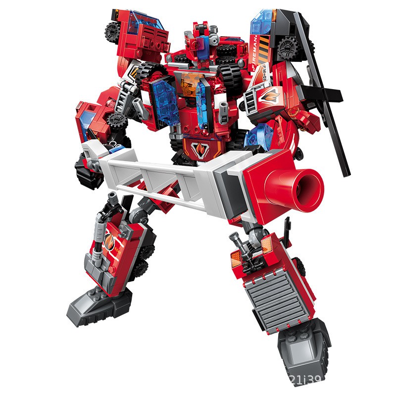 Đồ chơi Lắp Ráp Robot biến hình xe cứu hỏa 6 trong 1 - Enlighten 1416 FIERCE ARES