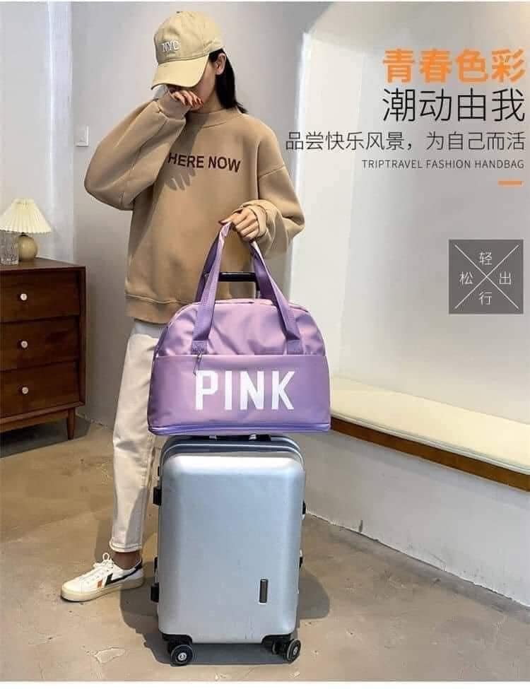 TÚI DU LỊCH PINK MẪU MỚI SIÊU TO, CÓ QUAI CÀI VALI KÉO TIỆN DỤNG