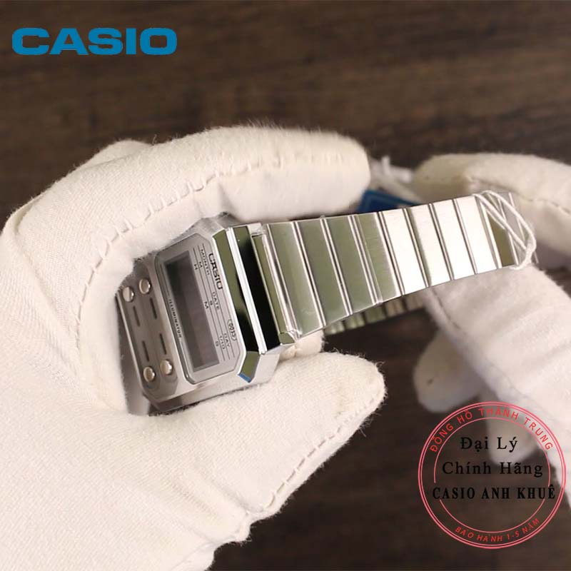 Đồng Hồ Casio Vintage A100WE-7BDF Dây Kim Loại