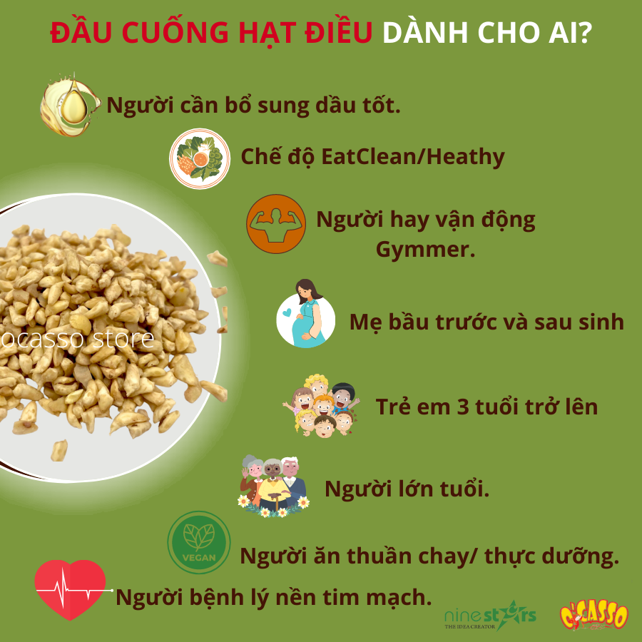 Điều tươi, điều sống, mầm điều_ phần dinh dưỡng nhất của hạt điều hiệu O'Casso hộp 500g_ dùng làm sữa hạt, mè, nguyên liệu làm bánh, nguyên liệu làm kẹo hạt , kẹo socala...