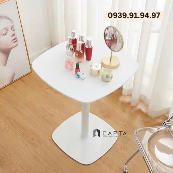 Bộ bàn tiếp khách vuông 2 ghế nhựa trong SL TE1544-06W / ICE Nội thất Capta