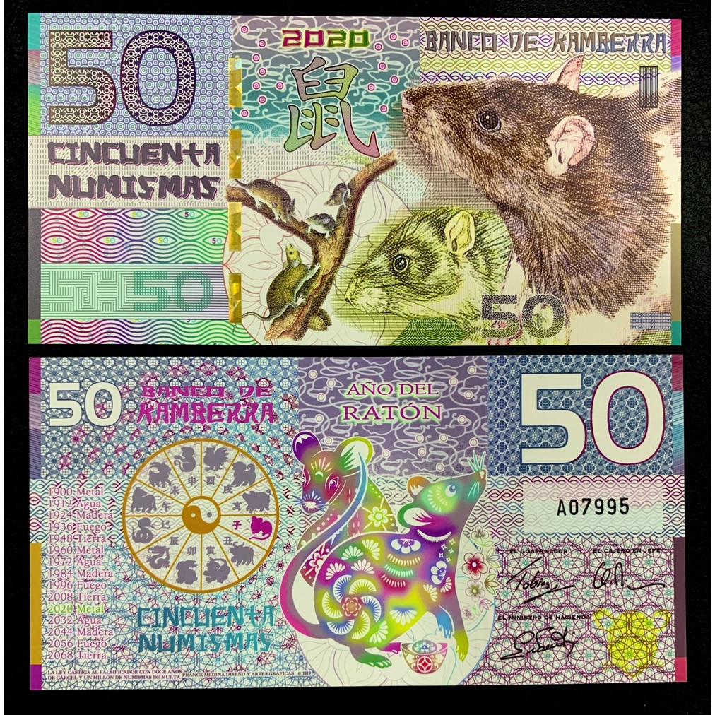 Tiền con Chuột Úc Kamberra 50 Numismas sưu tầm, quà tặng tuổi Tý