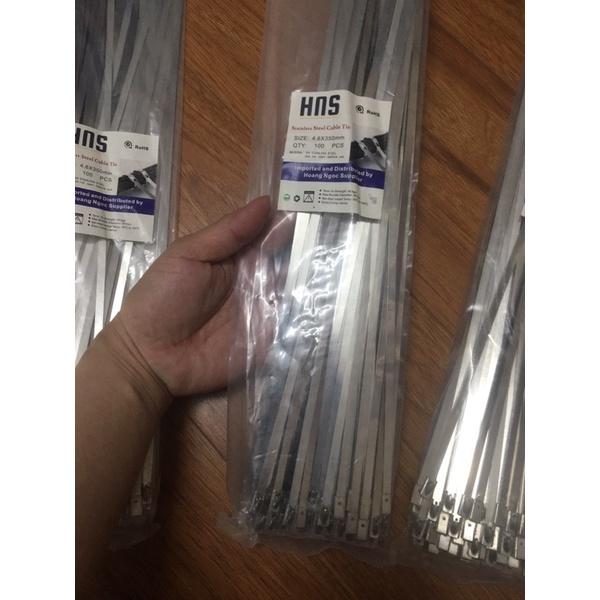 Túi 100 sợi dây rút inox 304 trơn, chịu lực, chịu nhiệt 35cm size 4,6x350mm