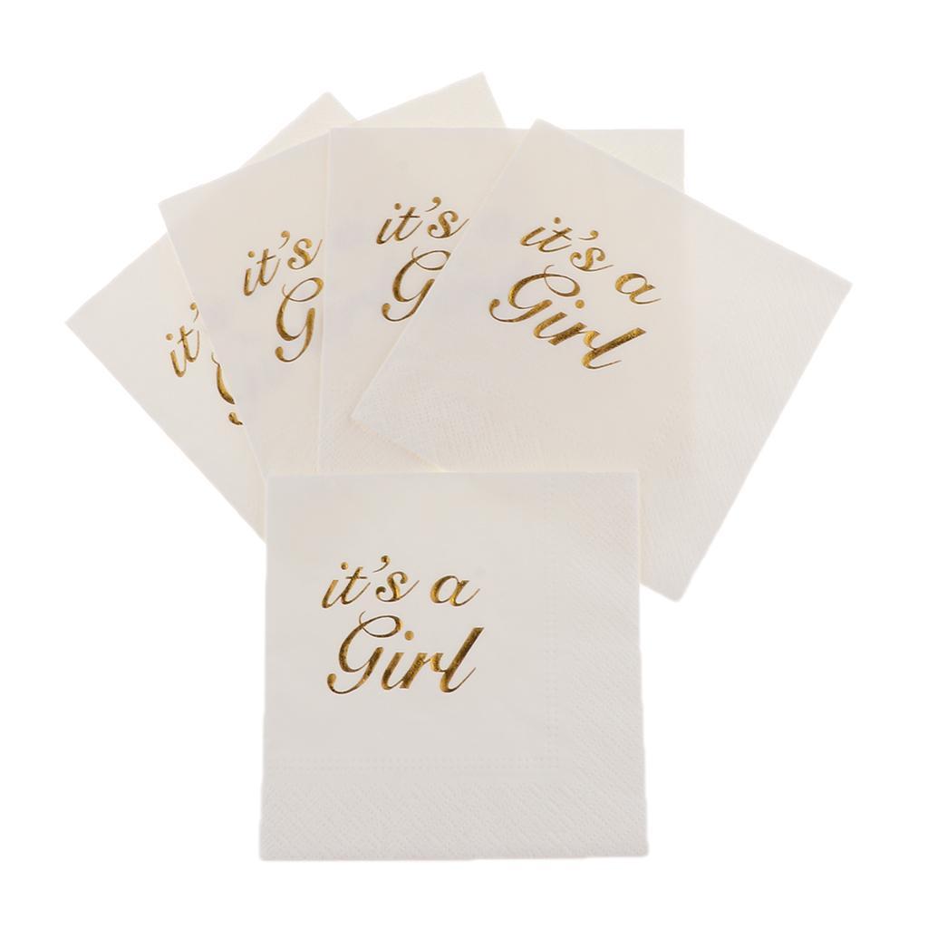 10pcs Its a Girl Paper Napkin for Baby Shower Kid Birthday Party Table Decor