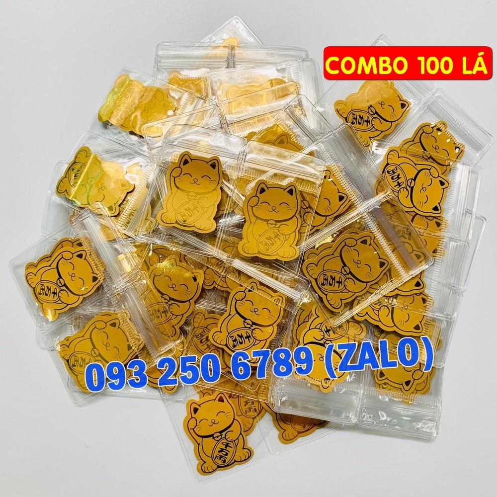 Miếng Dán Phong Thủy MÈO THẦN TÀI mạ Vàng 24K Chiêu Tài Lộc - PASA COLLECTION