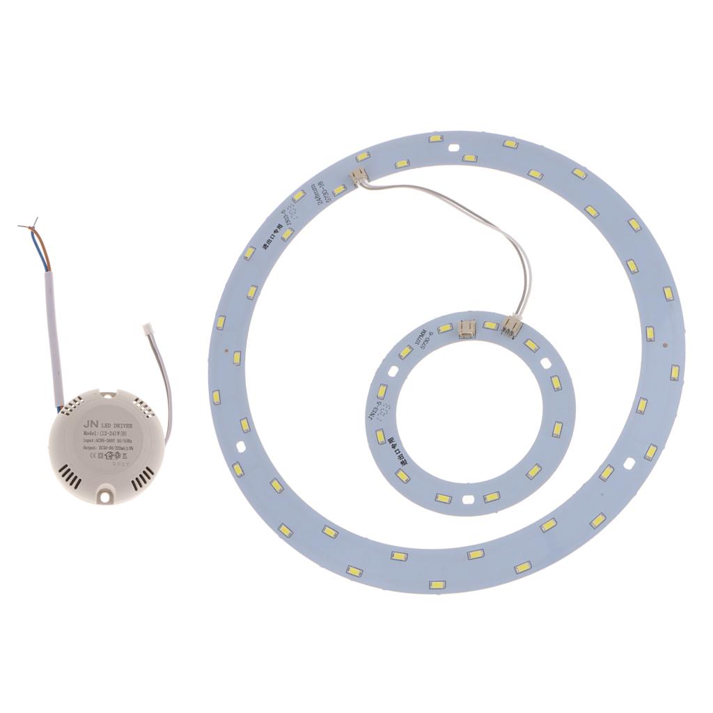 2pc 5730 SMD LED Module Source Board w/ Driver for Ceiling Lamp Bulb Replacement