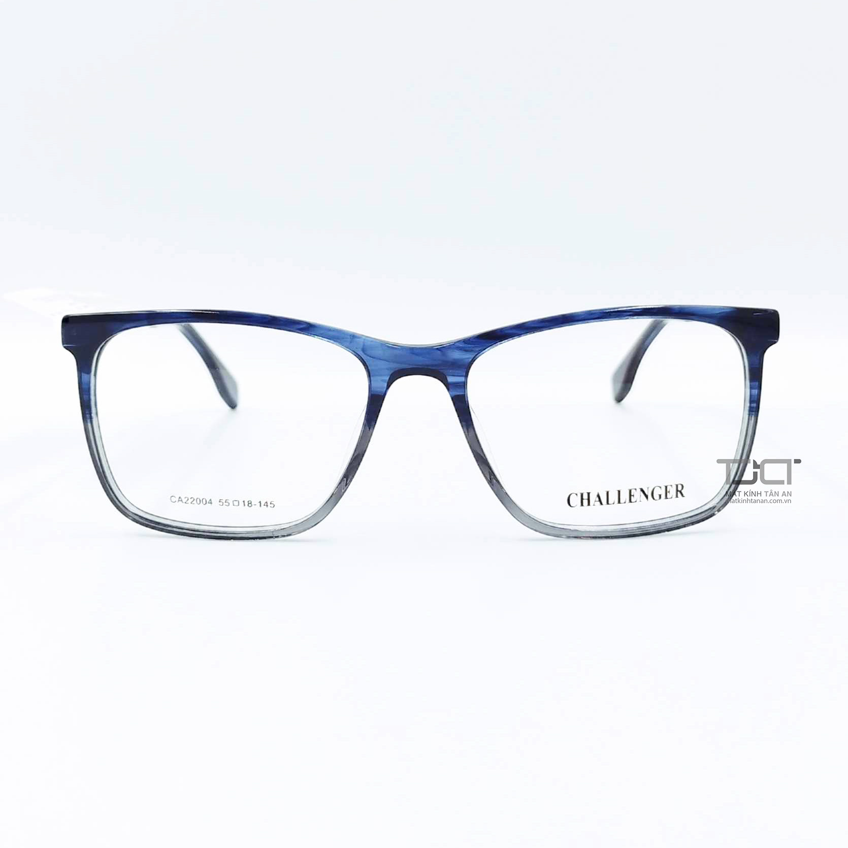 Gọng Kính Unisex phom vuông thời trang Hàn quốc, chính hãng Challenger CA22004