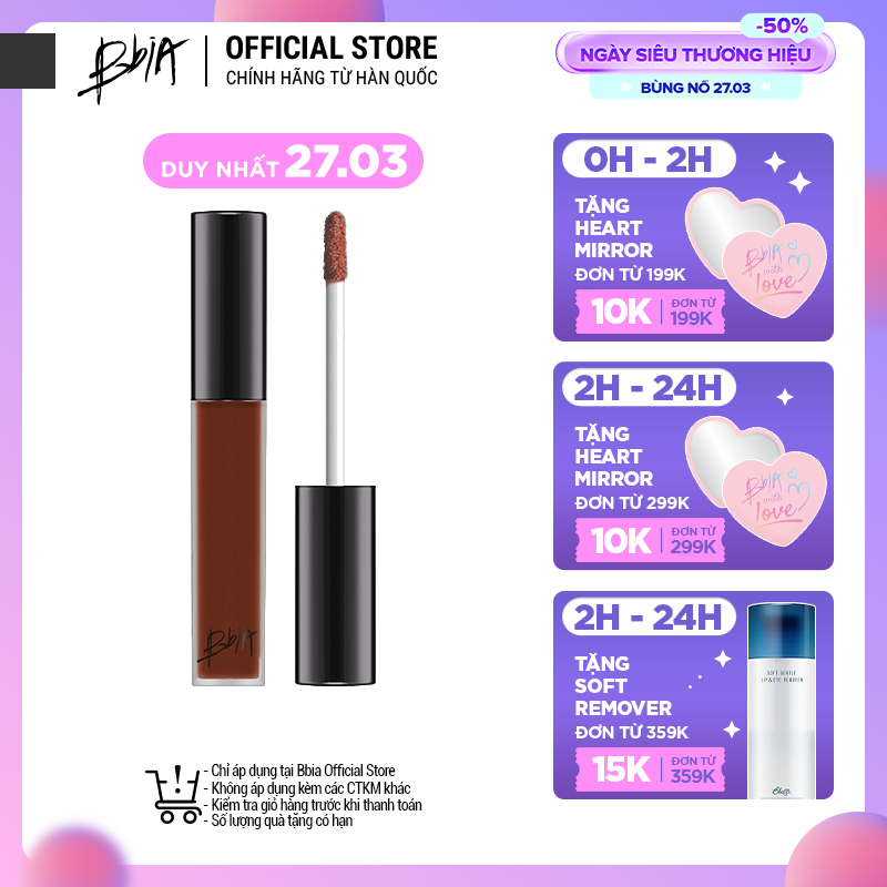 Son kem lì Bbia Last Velvet Lip Tint Version 8 5g (5 màu)