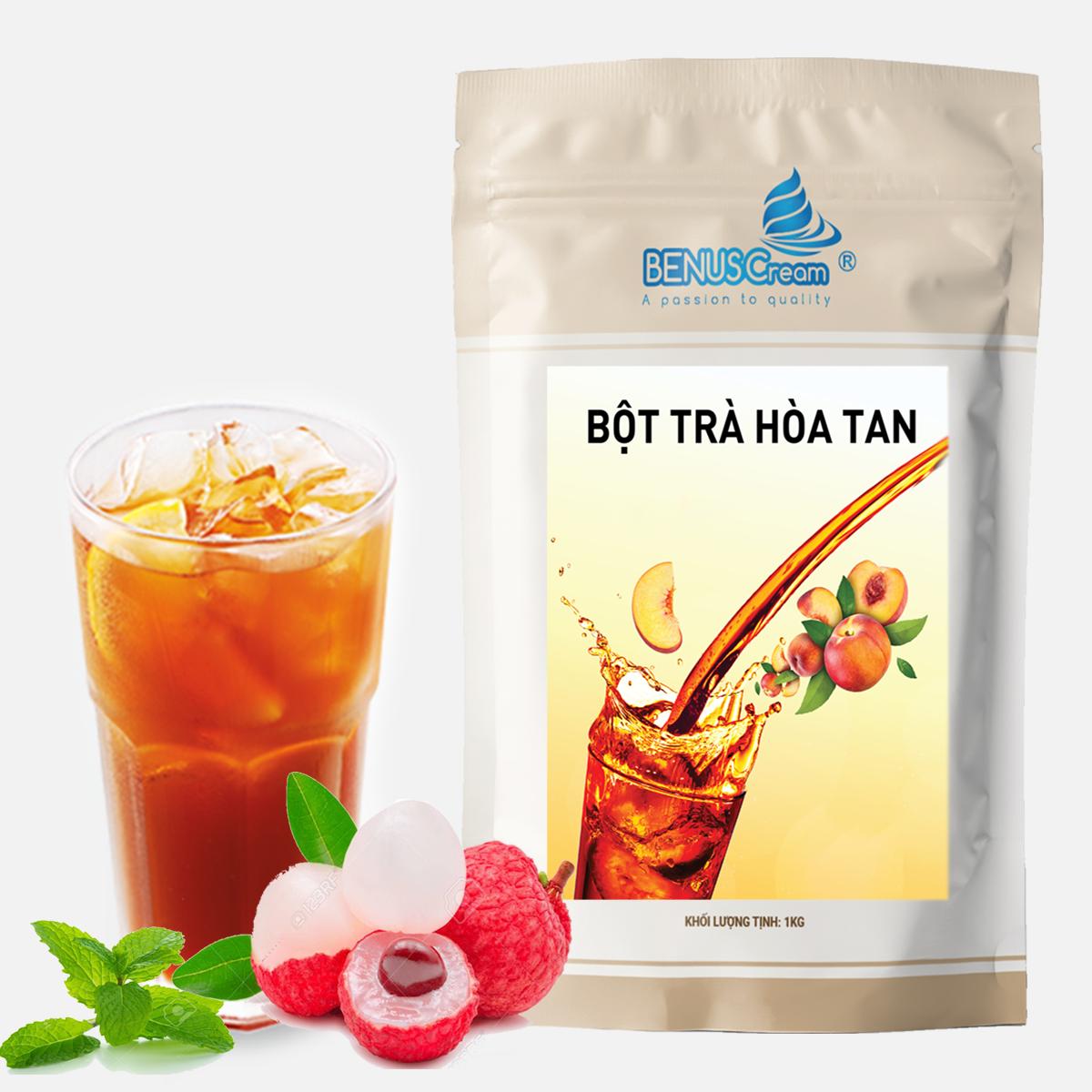 Bột Trà Vải Hòa Tan Benuscream Túi 1kg - Trà Hòa Tan Vải Túi 1kg