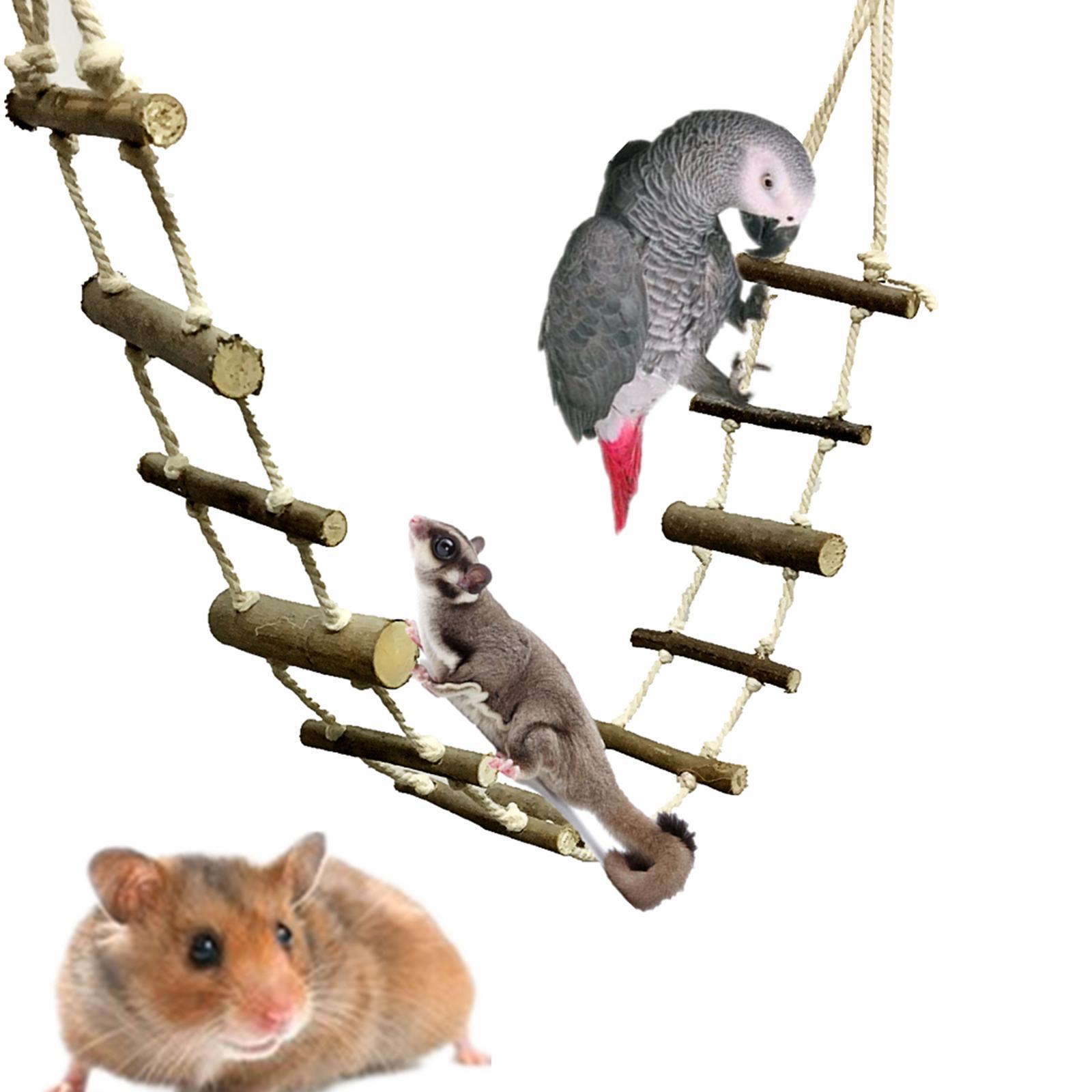 Pet Parrot Hamster Climbing Ladder Play Toy Birds Hanging Bridge Rat Mouse