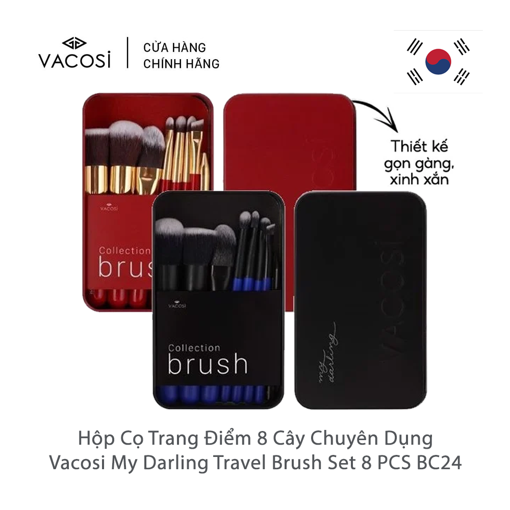 Hộp 8 Cây Cọ Du Lịch Vacosi My Darling BC24 - Màu Ngẫu Nhiên