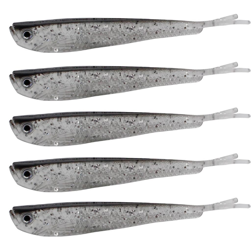 10pcs Paddle Tail Swimbaits, Soft Jerk Baits, Soft Fishing Lures - 3D Lifelike Eyes, Split Tail