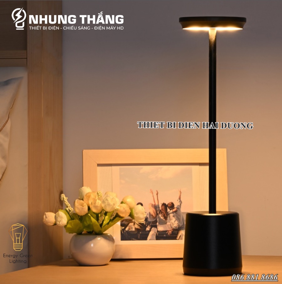 Đèn Bàn Decor Trang trí Nhà hàng,Quán Bar,Khách Sạn DB-985 - Kiểu Dáng Sang Trọng - 3 Chế Độ Ánh Sáng - Sạc Tích Điện - CÓ VIDEO