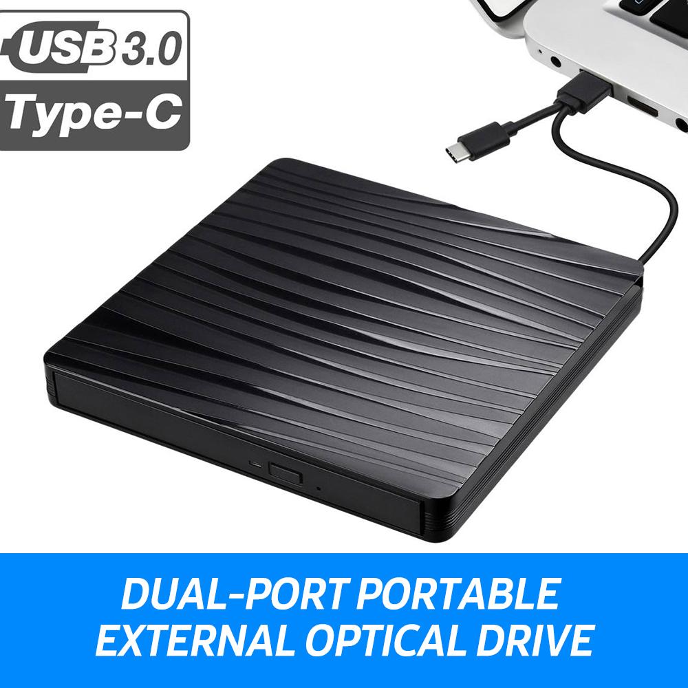 Ổ đĩa USB3.0 + Type-C di động hai đầu CD / DVD bên ngoài siêu mỏng cho Windows / Mac