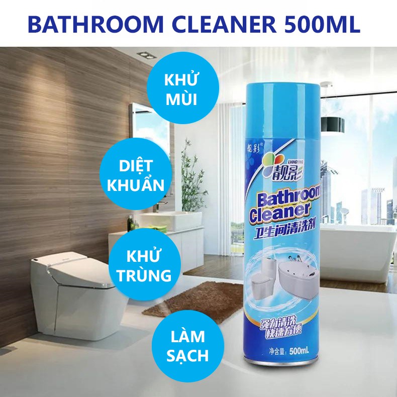 Bình xịt tẩy rửa, chai xịt bọt tuyết tây rửa vết ố, bẩn nhà tắm-nhà vệ sinh-500ml