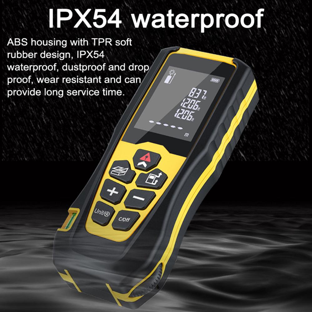 Handheld Laser Rangefinder High-precise Electronic Measuring Ruler Multifunctional Length Area Volumes Measuring Device LCD Display Distance Meter Digital Ranges Finder