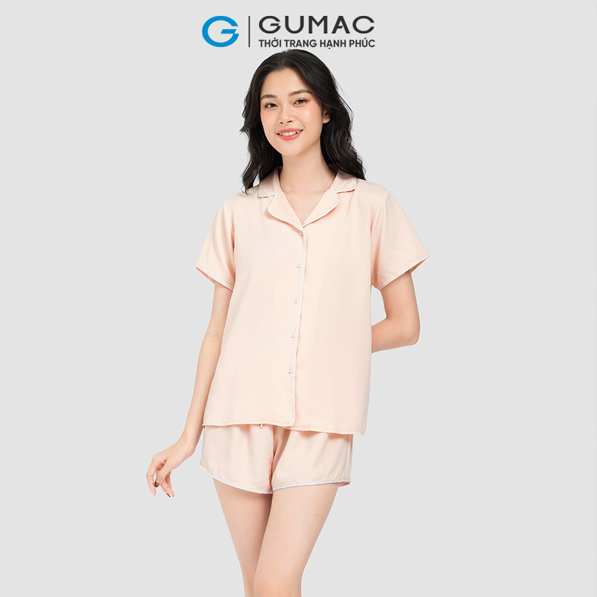 Set ngắn phối đăng ten thời trang GUMAC SC10061