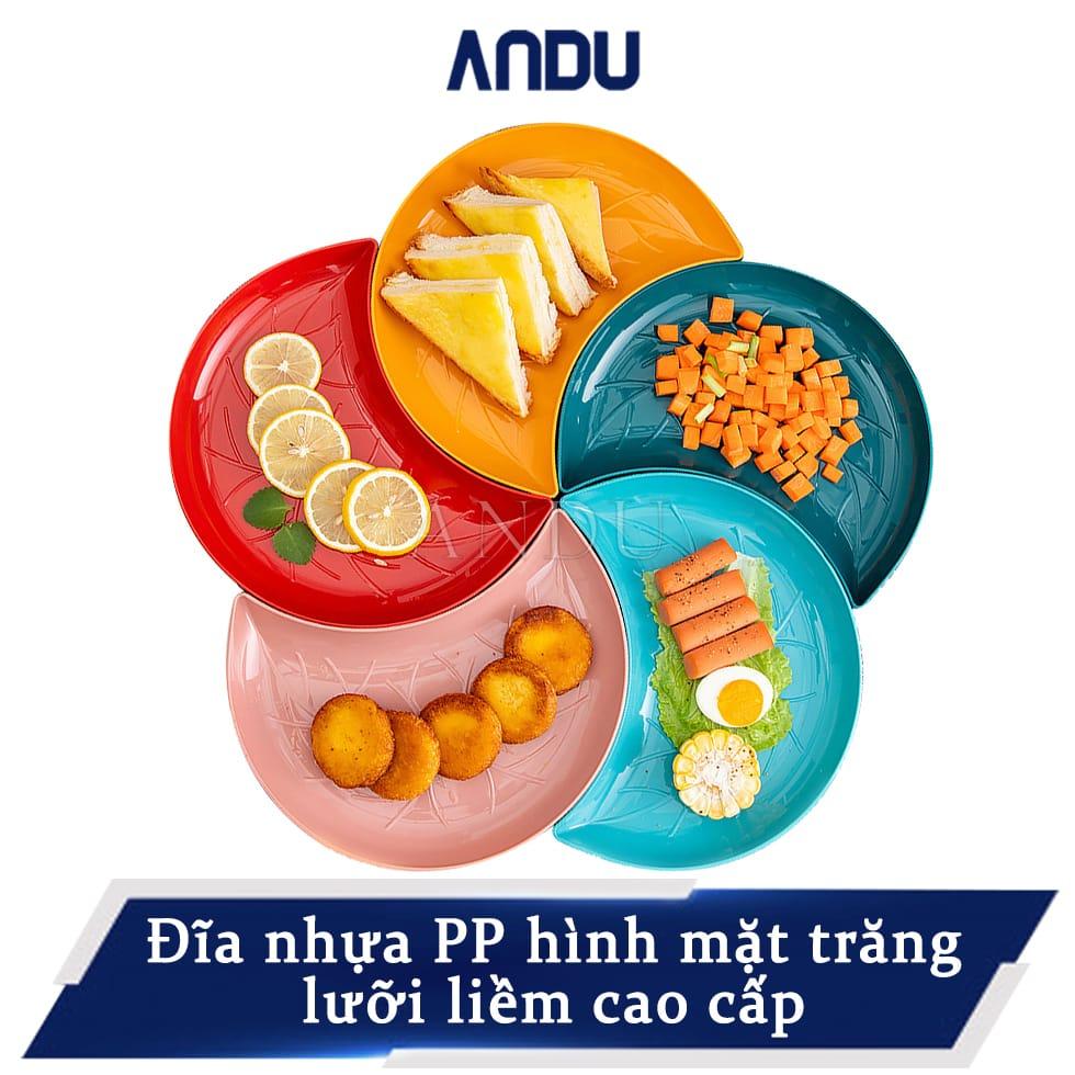 Set 5 Đĩa Nhựa Đựng Bánh Kẹo, Mứt Tết Hoa Qủa Hình Cánh Hoa